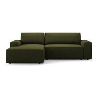 Iš boucle sulankstoma kampinė sofa tamsiai žalios spalvos (su kairiuoju kampu) Jodie – Micadoni Home