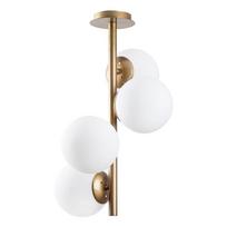 Baltos spalvos/žalvario spalvos lubinis šviestuvas ø 15 cm su stiklo gaubtu Faze – Opviq lights
