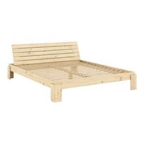 Iš pušies masyvo dvigulė lova natūralios spalvos su lovos grotelėmis 180x200 cm Layers – Karup Design