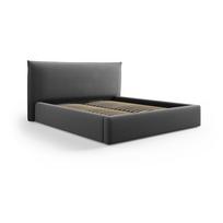 Dvigulė lova tamsiai pilkos spalvos audiniu dengta su sandėliavimo vieta su lovos grotelėmis 160x200 cm Elio – Milo Casa