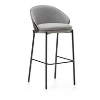 Juodos spalvos/pilkos spalvos baro taburetė (sėdynės aukštis 77 cm) Eamy – Kave Home