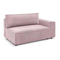 Modulinė sofa šviesiai rožinės spalvos iš kordinio velveto (su dešiniuoju kampu) Nihad modular – Bobochic Paris