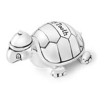 Iš metalo dėžutė pirmiems dantukams sidabrinės spalvos ø 8x3 cm Turtle – Zilverstad