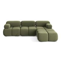 Šviesiai žalios spalvos iš velveto modulinė kampinė sofa Lokua – Makamii