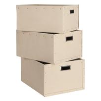 Iš kartono daiktadėžės smėlio spalvos 3 vnt. Ture – Bigso Box of Sweden