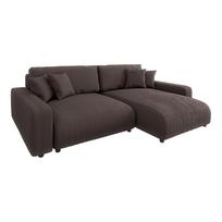 Iš kordinio velveto sulankstoma kampinė sofa rudos spalvos (kintama) Sara – Ropez