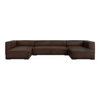 Tamsiai ruda odinė kampinė sofa (U formos) Madame - Windsor & Co Sofas