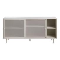 Iš metalo šoninė spintelė pilkos spalvos su stumdomomis durimis 160x75x47 cm Veep – Unique Furniture