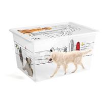 Baltos spalvos iš plastiko daiktadėžė su dangčiu 55x39x31 cm C Box Style – KIS