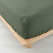 Iš muslino paklodė khaki spalvos su guma 160x200 cm Angelia – douceur d'intérieur