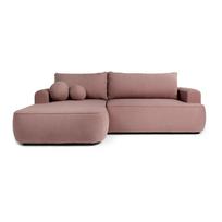 Iš boucle sulankstoma kampinė sofa šviesiai rožinės spalvos (su kairiuoju kampu) Quinoa – Bonami Selection