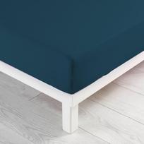 Tamsiai mėlynos spalvos iš Jersey audinio paklodė su guma 90x190 cm Jersy – douceur d'intérieur