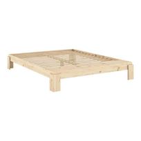 Iš pušies masyvo dvigulė lova natūralios spalvos su lovos grotelėmis 180x200 cm Layers – Karup Design
