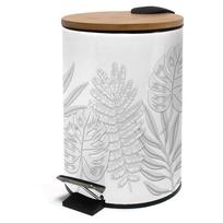 Baltos spalvos iš metalo šiukšliadėžė su pedalu 3 l Amber – douceur d'intérieur