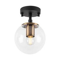 Juodos spalvos lubinis šviestuvas ø 15 cm su stiklo gaubtu Atmaca – Opviq lights