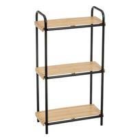 Iš bambuko pastatoma lentyna juodos spalvos/natūralios spalvos 41x77 cm – Casa Selección