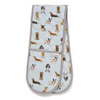 Dvigubos medvilninės virtuvės pirštinės Cooksmart® Curious Dogs