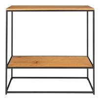 Konsolinis staliukas natūralios spalvos su ąžuolo dekoro stalviršiu 80x36 cm Vita – House Nordic