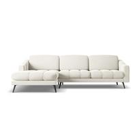 Kreminės spalvos iš velveto kampinė sofa (su kairiuoju kampu) Nalu – Makamii