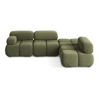 Šviesiai žalios spalvos iš velveto modulinė kampinė sofa (su dešiniuoju kampu) Lokua – Makamii