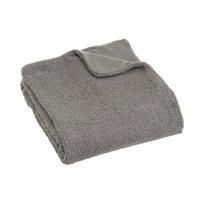 Pilkos spalvos iš sherpa vilnos antklodė ir pledas 130x160 cm Sherpa Bouclé – Casa Selección