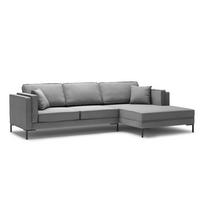 Pilkos spalvos kampinė sofa Milo Casa Attilio, kairysis kampas