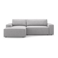 Iš boucle sulankstoma kampinė sofa šviesiai pilkos spalvos (su kairiuoju kampu) Jodie – Micadoni Home
