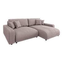 Iš kordinio velveto sulankstoma kampinė sofa šviesiai rožinės spalvos (kintama) Sara – Ropez