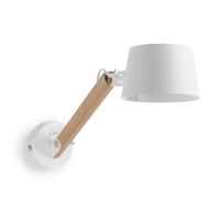 Baltos spalvos/natūralios spalvos vaikiškas sieninis šviestuvas ø 60 cm su metaliniu gaubtu Muse – Kave Home