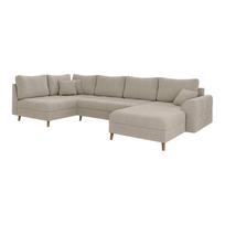 Iš boucle kampinė sofa smėlio spalvos (su dešiniuoju kampu/„U“ formos) Ariella – Ropez