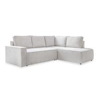 Iš kordinio velveto sulankstoma kampinė sofa baltos spalvos (su dešiniuoju kampu) Brave Dave – Miuform