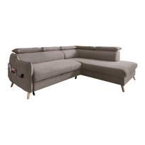 Sulankstoma kampinė sofa iš velveto šviesiai rudos spalvos (su dešiniuoju kampu) Sweet Harmony – Miuform