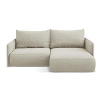 Kreminės spalvos sulankstoma/su sandėliavimo vieta kampinė sofa (su dešiniuoju kampu) Nanea – Makamii