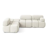 Baltos spalvos iš velveto modulinė kampinė sofa (su kairiuoju kampu) Lokua – Makamii