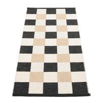 Juodos spalvos/kreminės spalvos lauko kilimas 70x160 cm Pix Black Vanilla – Pappelina