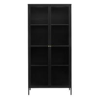 Juoda metalinė vitrina 90x190 cm Bronco - Unique Furniture