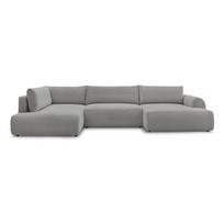 Tamsiai pilkos spalvos sulankstoma/su sandėliavimo vieta kampinė sofa iš kordinio velveto (su kairiuoju kampu/„U“ formos) Lucien – Bobochic Paris
