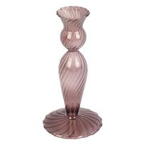 Rudos spalvos stiklo žvakidė PT LIVING Swirl, aukštis 17 cm