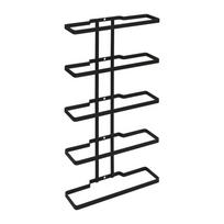 Juodas sieninis metalinis vyno stovas 5 buteliams Lava - Metaltex