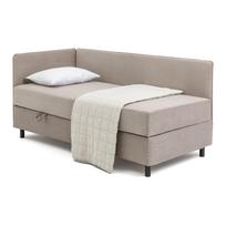Taupe spalvos viengulė lova audiniu dengta su sandėliavimo vieta su čiužiniu 90x200 cm Avela – Bonami Selection