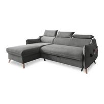 Sulankstoma kampinė sofa iš velveto šviesiai pilkos spalvos (su kairiuoju kampu) Sweet Harmony – Miuform