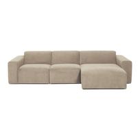Smėlio spalvos aksominė kampinė modulinė sofa Scandic Sting, dešinysis kampas