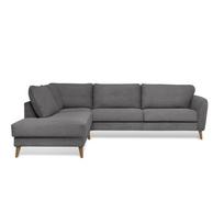 Iš kordinio velveto kampinė sofa tamsiai pilkos spalvos (su kairiuoju kampu) Paris – Scandic