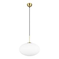 Kabantis šviestuvas baltos spalvos/auksinės spalvos ø 40 cm su stiklo gaubtu Fomento – Trio