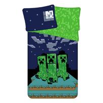 Žalios spalvos/mėlynos spalvos iš medvilnės viengulė vaikiška patalynė 140x200 cm Minecraft "Sssleep Tight" – Jerry Fabrics