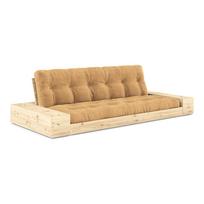 Sulankstoma sofa iš kordinio velveto garstyčių spalvos/šviesiai rudos spalvos 244 cm Base – Karup Design