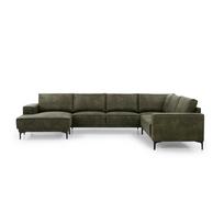 Iš dirbtinės odos kampinė sofa žalios spalvos (su kairiuoju kampu) Copenhagen – Scandic