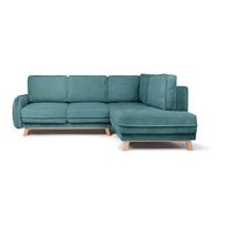 Iš kordinio velveto sulankstoma kampinė sofa turkio spalvos (su dešiniuoju kampu) Tori – Bonami Selection