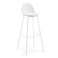 Baltos spalvos iš dirbtinės odos baro taburetė (sėdynės aukštis 75 cm) Brighter – Kave Home