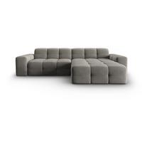 Pilka aksominė kampinė sofa (dešinysis kampas) Kendal - Micadoni Home